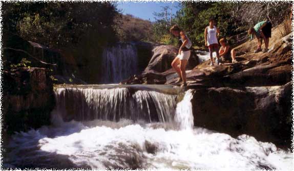 The upper waterfalls of cachoeira do frade during the drier season